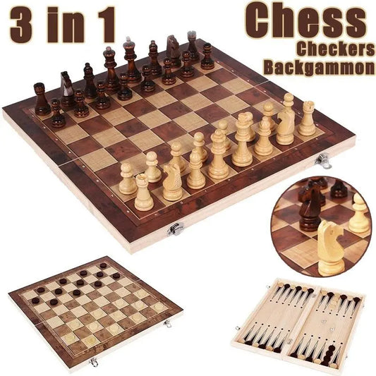 Portable Folding Wooden Chess Game Board