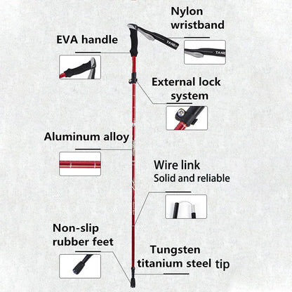 5-Section Telescopic Folding Trekking Poles