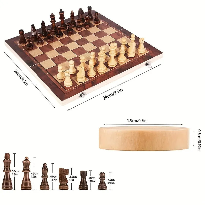 Portable Folding Wooden Chess Game Board