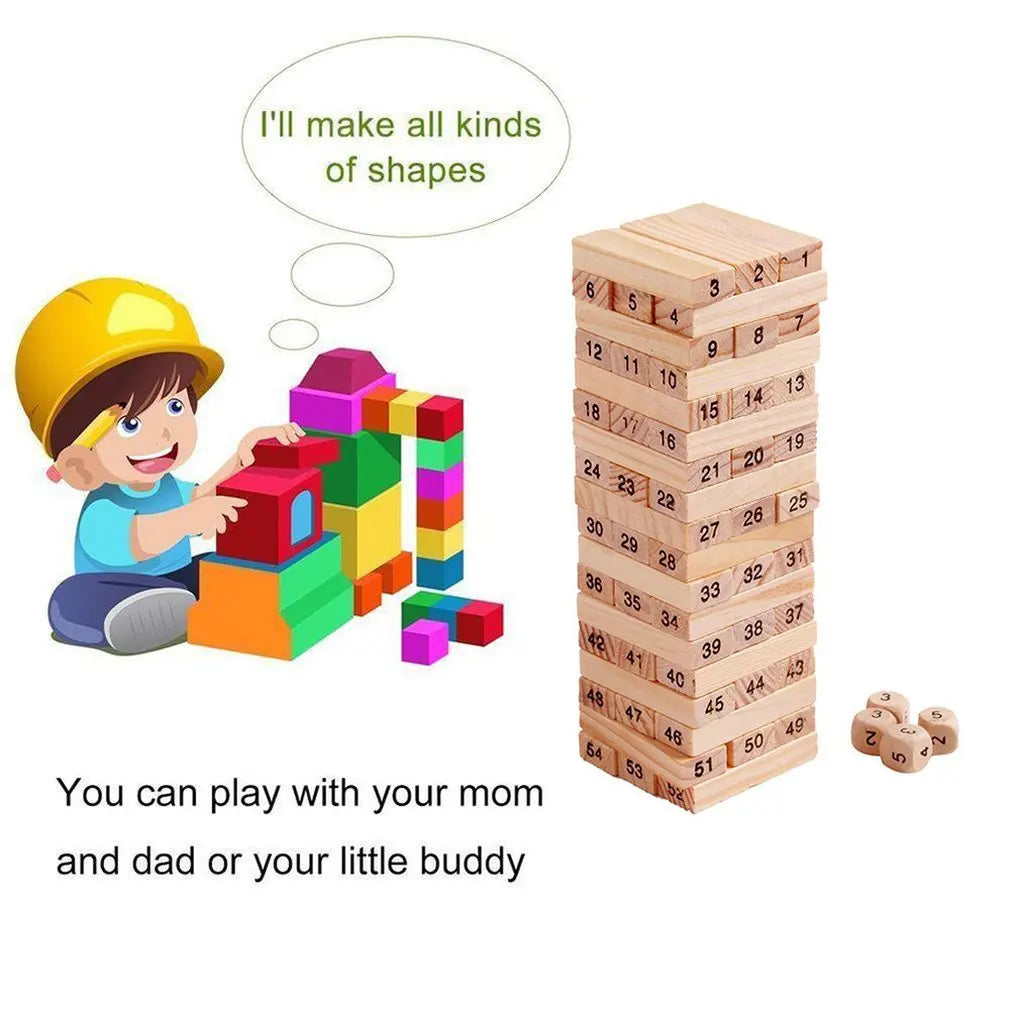 Log-Coloured Digital Children's Stacked Building Blocks