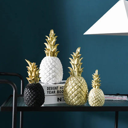 Nordic Style Resin Gold Pineapple Wine Cabinet