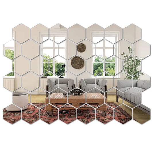 Hexagon Mirror Wall Art Sticker